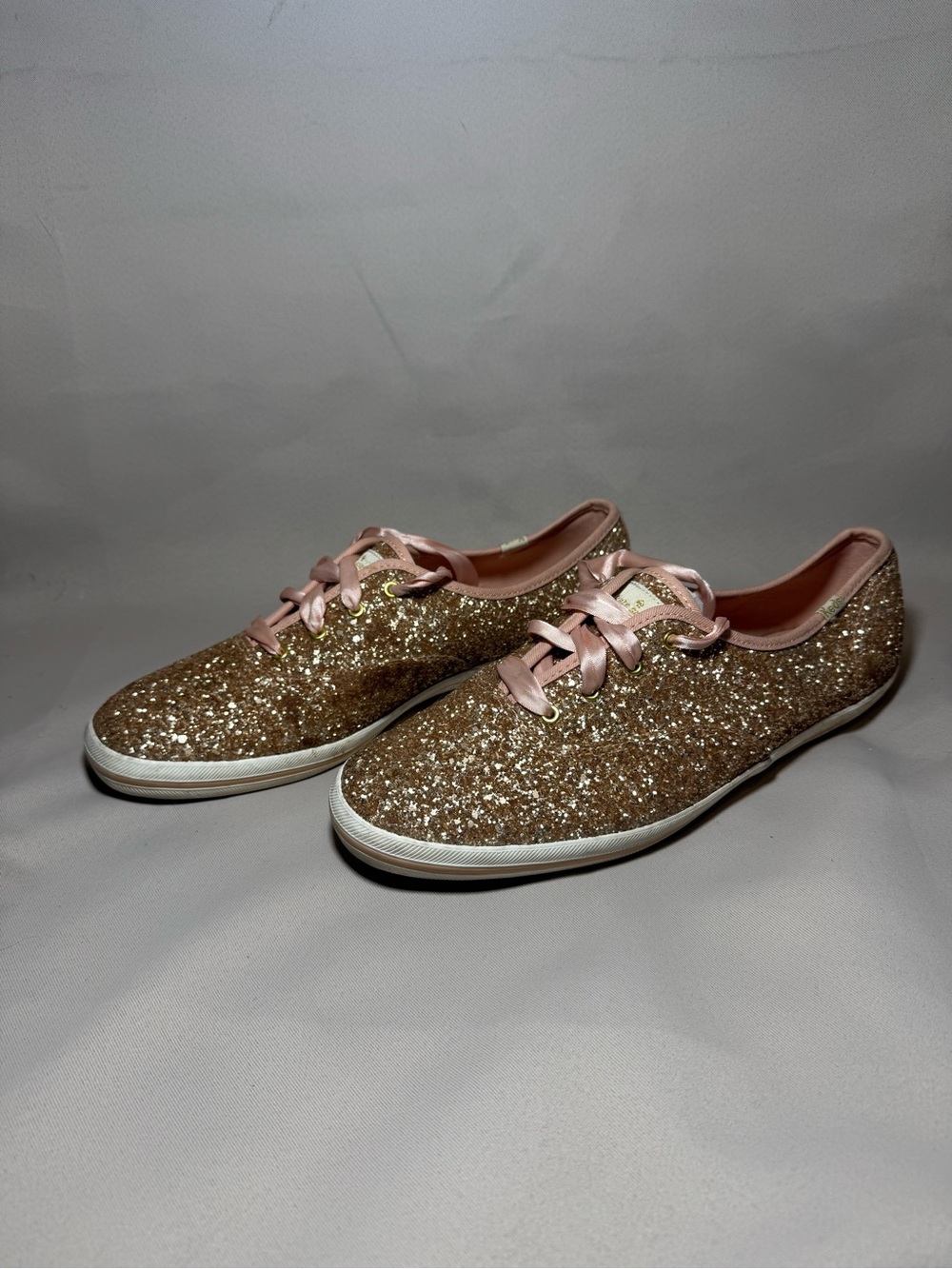 Keds x Kate Spade New York Champion Glitter Sneakers Rose Gold sz: 11w